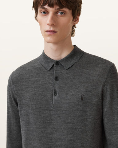Mode Merino Long Sleeve Ramskull Polo Shirt