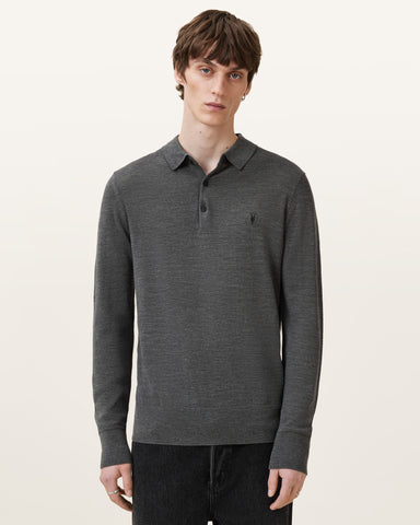 Mode Merino Long Sleeve Ramskull Polo Shirt