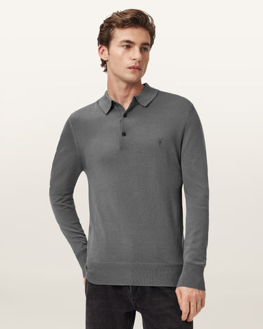 Mode Merino Long Sleeve Ramskull Polo Shirt