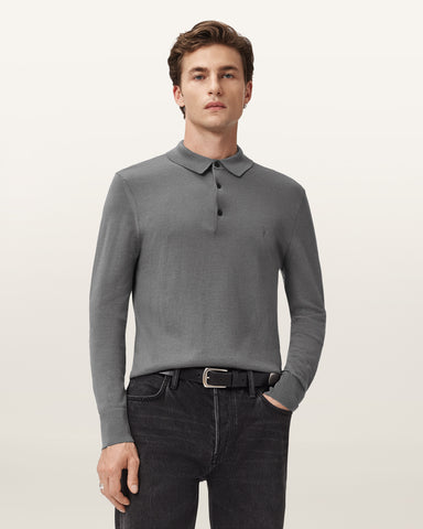 Mode Merino Long Sleeve Ramskull Polo Shirt