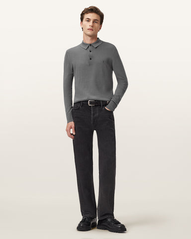 Mode Merino Long Sleeve Ramskull Polo Shirt