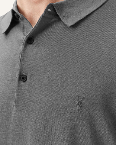 Mode Merino Long Sleeve Ramskull Polo Shirt