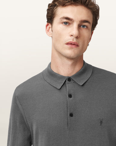 Mode Merino Long Sleeve Ramskull Polo Shirt