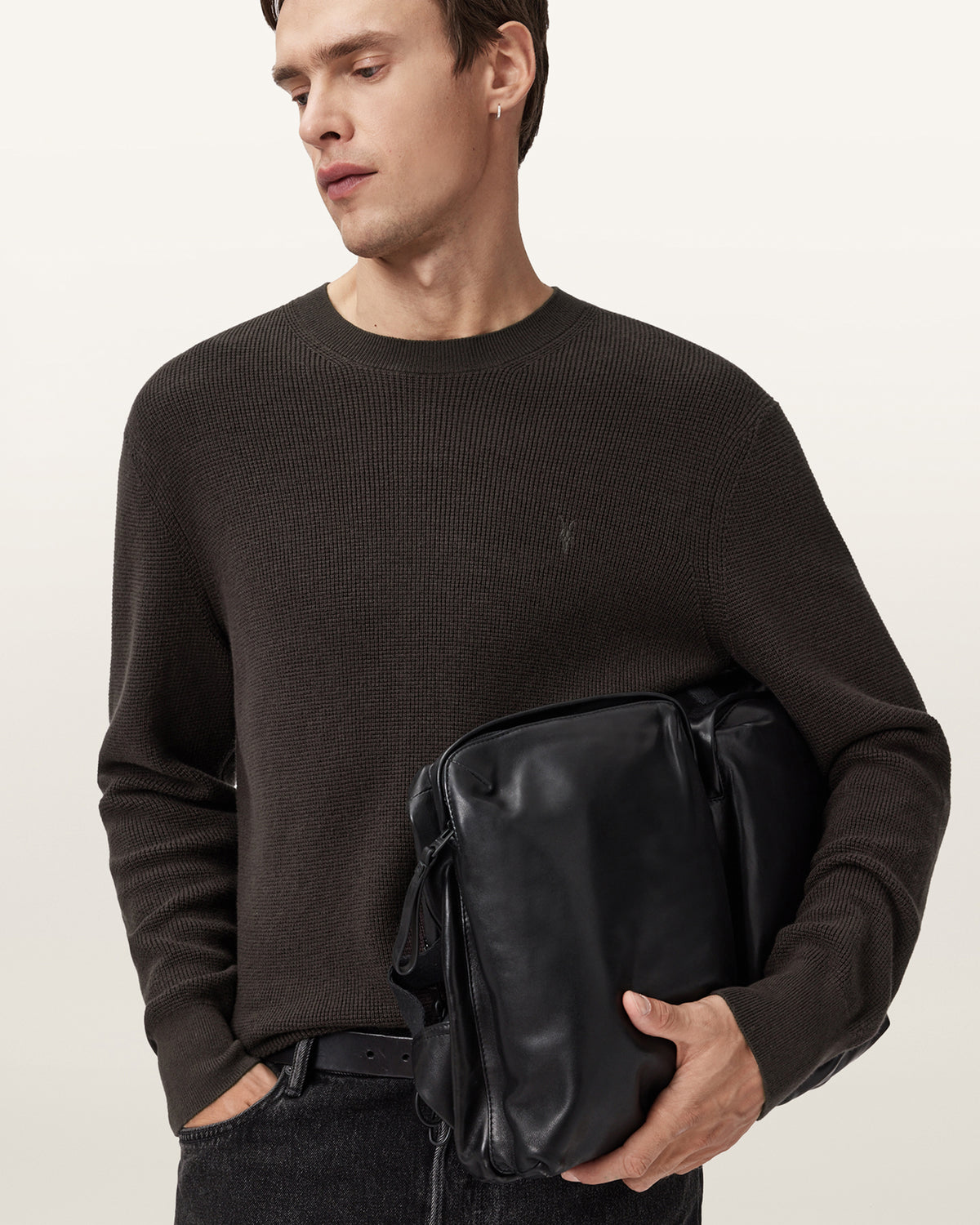 Aspen Waffle Texture Crew Neck Ramskull Sweater