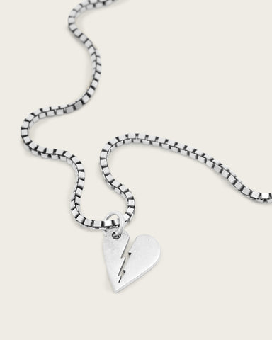 Split Heart Sterling Silver Necklace