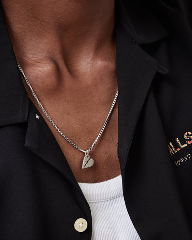 Split Heart Sterling Silver Necklace