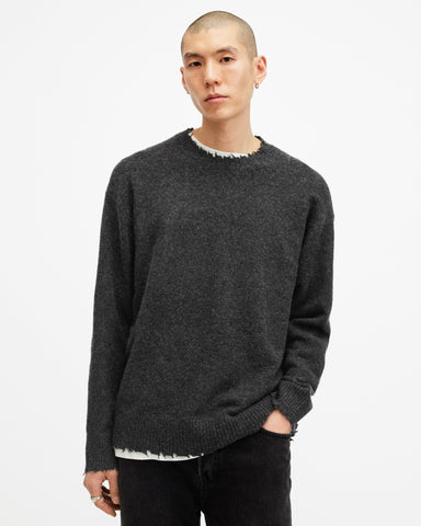 Luka Recycled Distressed Crew Neck Sweater