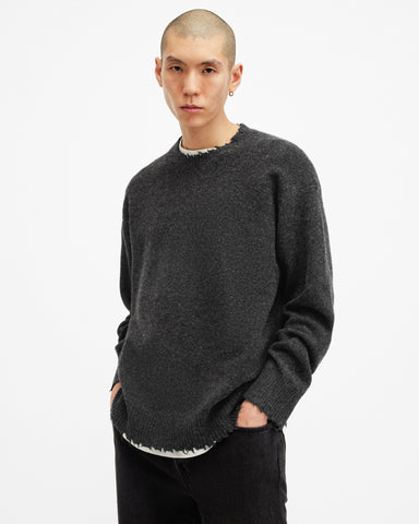 Luka Recycled Distressed Crew Neck Sweater