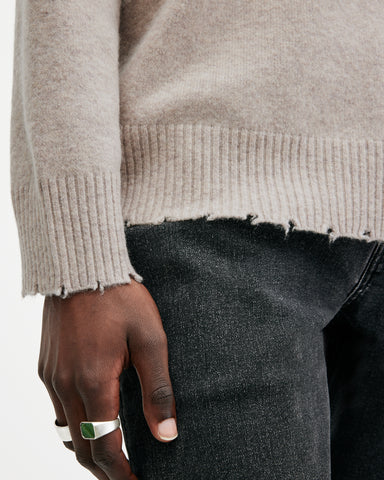 Luka Recycled Distressed Crew Neck Sweater