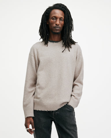 Luka Recycled Distressed Crew Neck Sweater