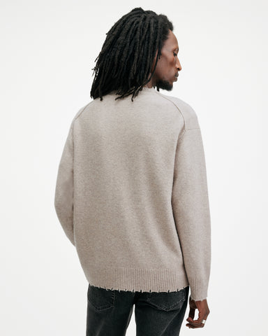 Luka Recycled Distressed Crew Neck Sweater