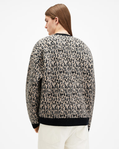 Neko Oversized Leopard Print Cardigan