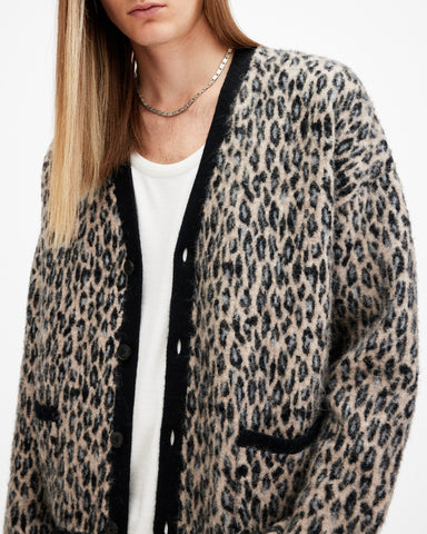 Neko Oversized Leopard Print Cardigan