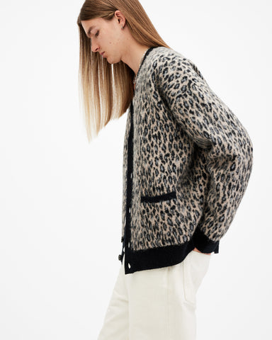 Neko Oversized Leopard Print Cardigan