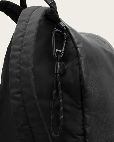 Carabiner Embossed Leather Backpack