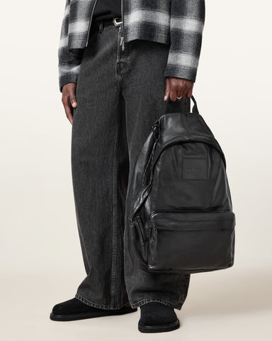 Carabiner Embossed Leather Backpack