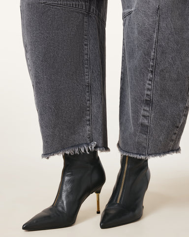 Natasha Pointed Zip Up Leather Boots