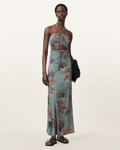 Celia Halterneck Floral Maxi Dress