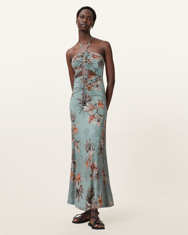 Celia Halterneck Floral Maxi Dress