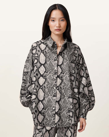Charli Snake Print Long Sleeve Shirt
