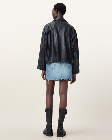 Aki Crossover Denim Skirt