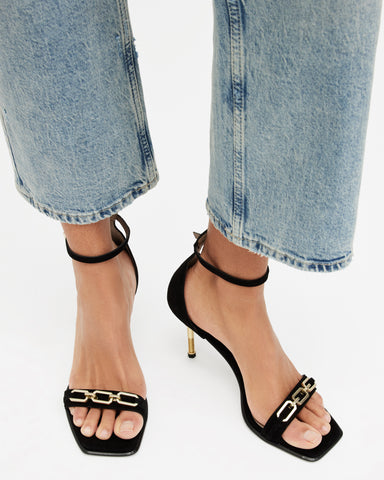 Bridget Leather Chain Heel Sandal
