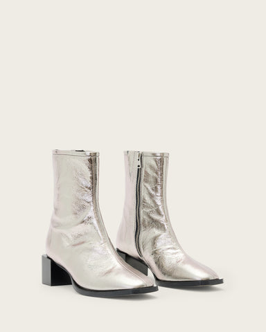 Avril Leather Metallic Boots
