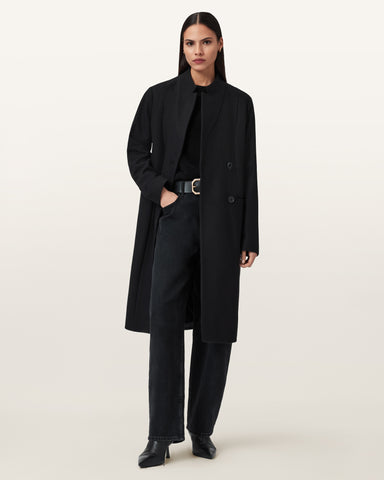 Sidney Wool Cashmere Blend Tailored Coat