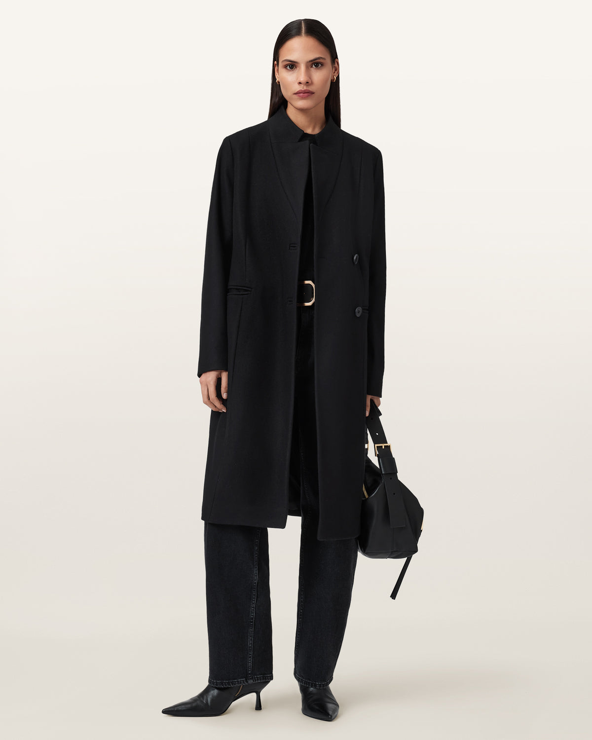 Sidney Wool Cashmere Blend Tailored Coat