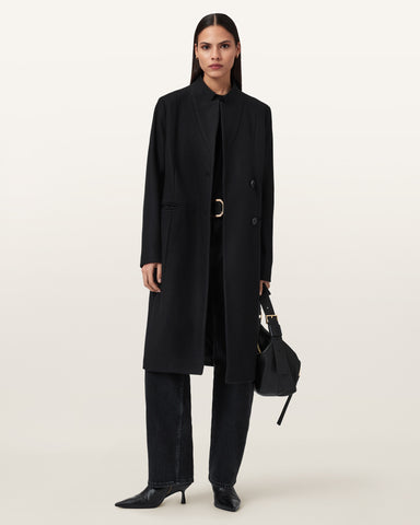 Sidney Wool Cashmere Blend Tailored Coat