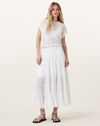 Eva Tiered Midi Skirt