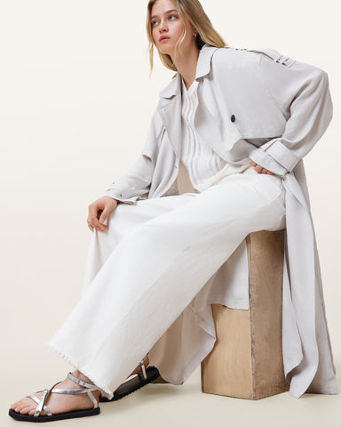 Aki Crossover Wide Leg Denim Jeans