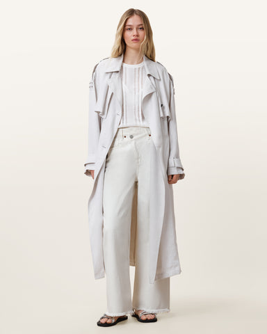 Aki Crossover Wide Leg Denim Jeans