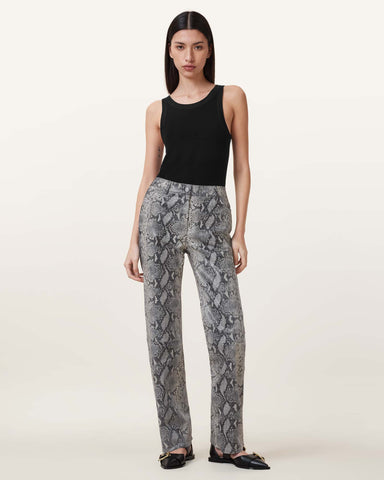 Saige Snake Skin Effect Leather Pants