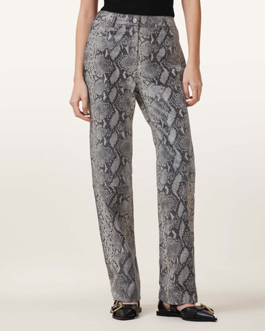 Saige Snake Skin Effect Leather Pants
