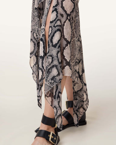 Cassie Crinkle Sheer Midi Skirt