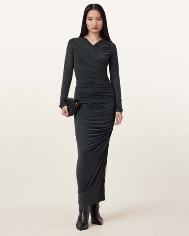 Hanako Cupro Wrap Maxi Dress
