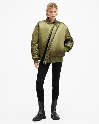 Roomer Asymmetric Zip Up Bomber Jacket
