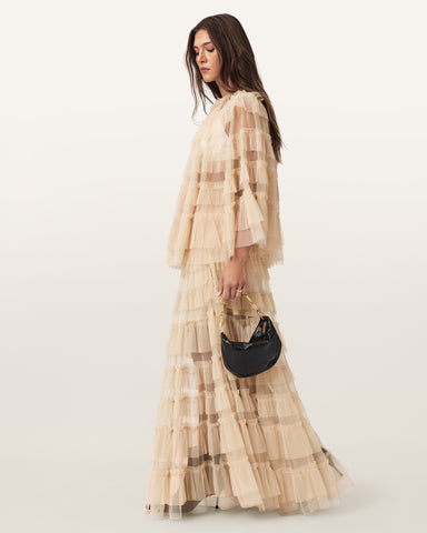 Aude Ruffle Cape Top