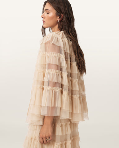 Aude Ruffle Cape Top