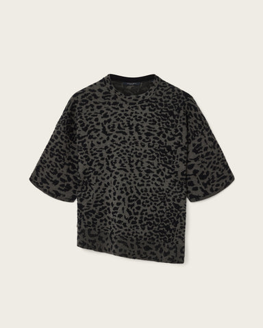 Lenny Leopard Print Wool T-Shirt
