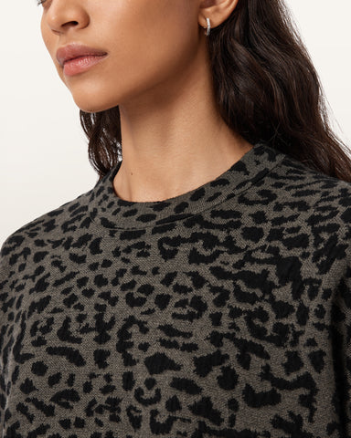 Lenny Leopard Print Wool T-Shirt