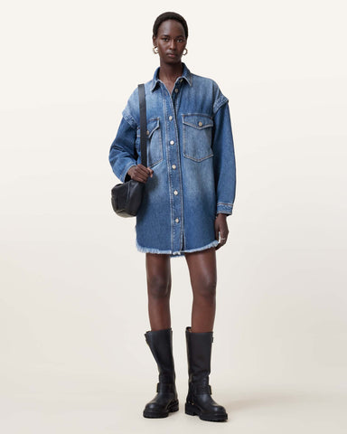 Faye Oversized Denim Shacket Dress