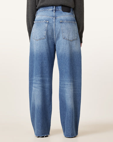 Aki Crossover Wide Leg Denim Jeans
