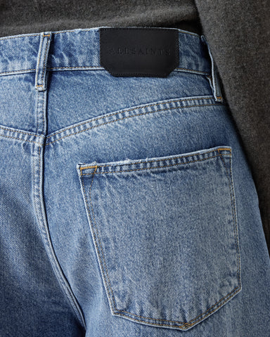 Aki Crossover Wide Leg Denim Jeans