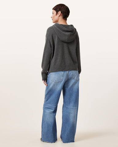 Aki Crossover Wide Leg Denim Jeans
