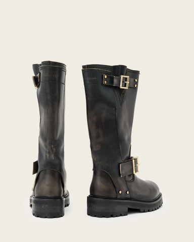 Tay Leather Biker Boots