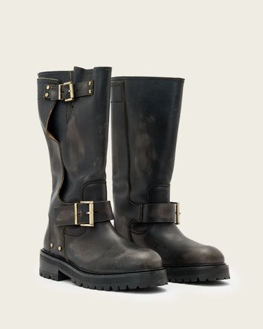 Tay Leather Biker Boots