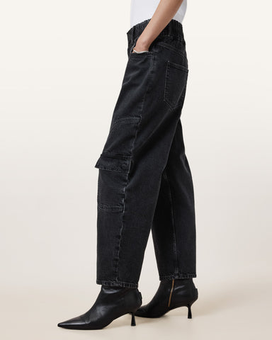 Daisy Mae Tapered Leg Cargo Denim Jeans