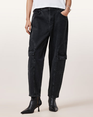 Daisy Mae Tapered Leg Cargo Denim Jeans